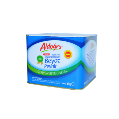 Aldoğru Tam Yağlı İnek Peyniri Teneke (3 kg), -Orta Sert-
