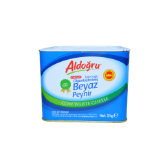 Aldoğru Tam Yağlı İnek Peyniri Teneke (3 kg), -Orta Sert-