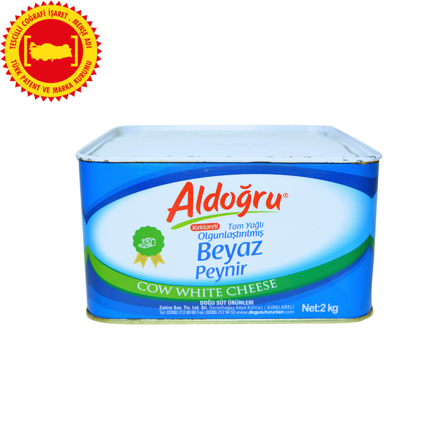 Aldoğru Tam Yağlı İnek Peyniri Teneke (2 kg)
